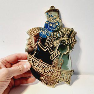 Virginia Metalcrafters Merry Christmas The SNOWMAN Brass Trivet - 4th in Series
